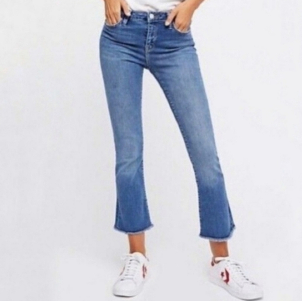 Free People High Rise Cropped Flare Jeans